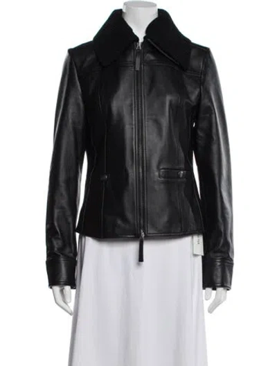 Pre-owned Proenza Schouler White Label Lamb Leather Jacket In Black