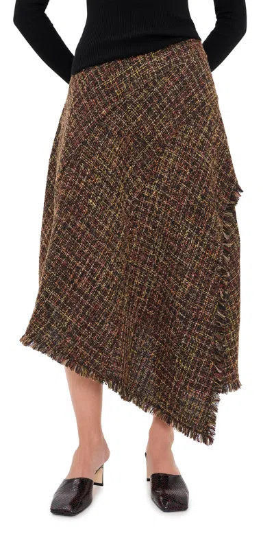 Proenza Schouler White Label Layne Tweed Skirt Henna Multi In Brown