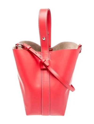 Pre-owned Proenza Schouler White Label Leather Bucket Bag In Red