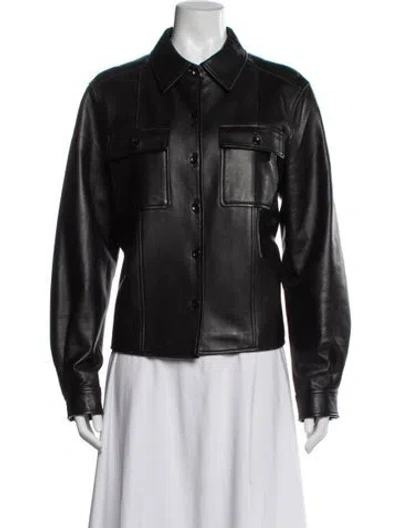 Pre-owned Proenza Schouler White Label Leather Jacket In Black