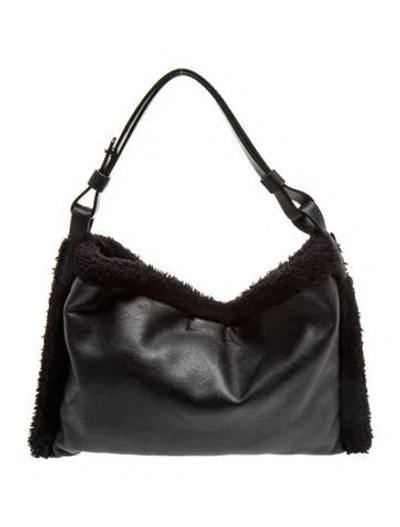 Pre-owned Proenza Schouler White Label Leather Shoulder Bag In Black