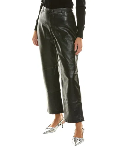 Proenza Schouler White Label Leather Straight Pant In Black