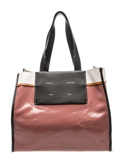 Pre-owned Proenza Schouler White Label Leather Tote In Black/neutrals