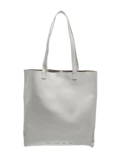 Pre-owned Proenza Schouler White Label Leather Tote In Grey