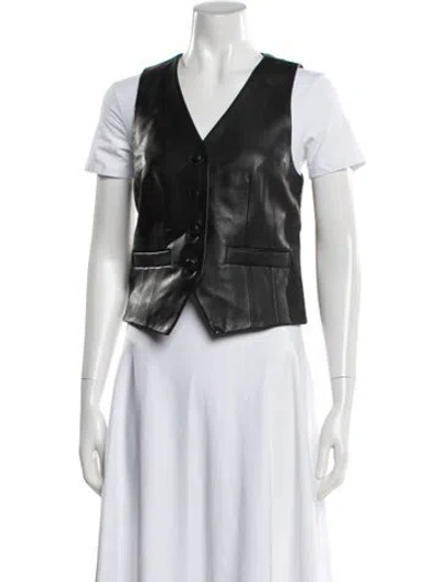 Pre-owned Proenza Schouler White Label Leather Vest In Black