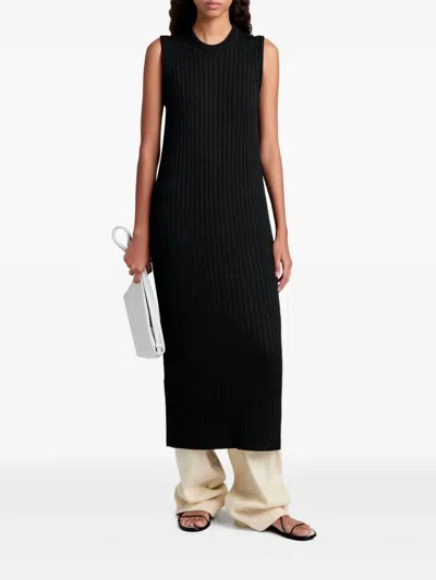 Proenza Schouler White Label Sleeveless Ribbed-knit Mini Dress In Black