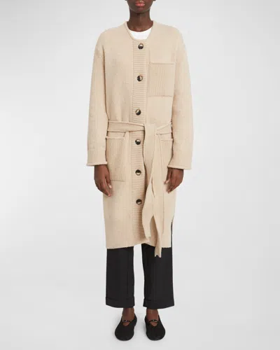 Proenza Schouler White Label Lenora Long Belted Cardigan In Birch