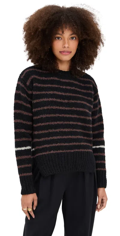 PROENZA SCHOULER WHITE LABEL LEONIE SWEATER IN STRIPE WOOL BLACK MULTI