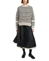 Proenza Schouler White Label Leonie Sweater In Stripe Wool In Gray