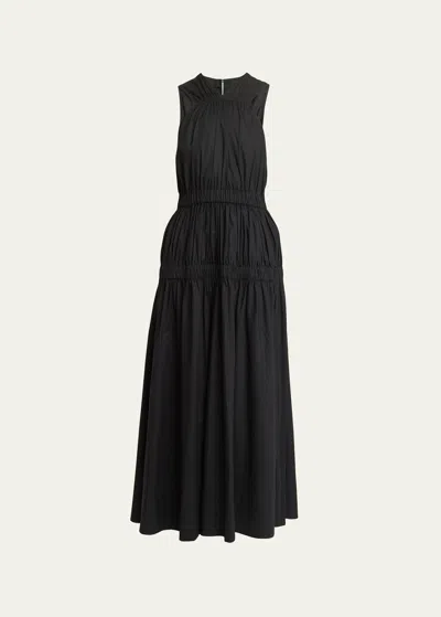 Proenza Schouler White Label Libby Poplin Sleeveless Maxi Dress In Black