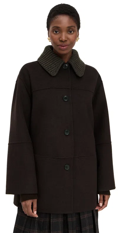 Proenza Schouler White Label Lisa Coat In Double Face Wool Hickory In Brown