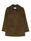 Proenza Schouler White Label Lisa Knitted-collar Buttoned Coat In Green