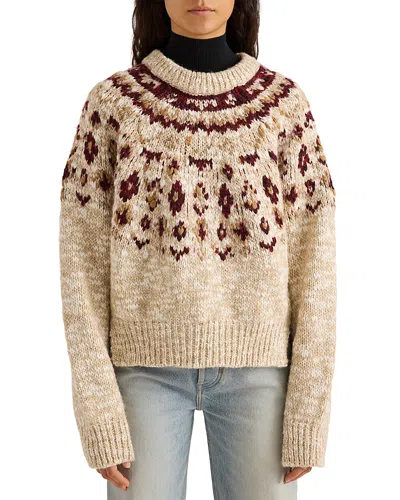 Proenza Schouler White Label Lizzie Crewneck Fair Isle Sweater In Brown