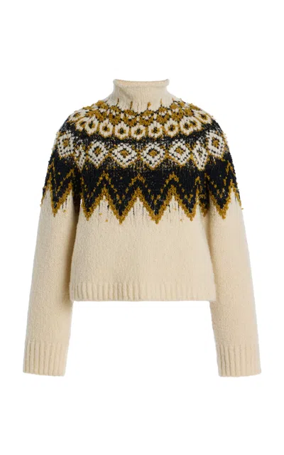 Proenza Schouler White Label Lizzy Fair Isle Linen-blend Sweater In Multi