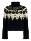 Proenza Schouler White Label Lizzy Fairisle-pattern Turtleneck Sweater In Black