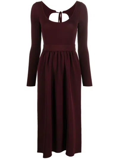 Proenza Schouler White Label Long-sleeve Knitted Dress In Violett