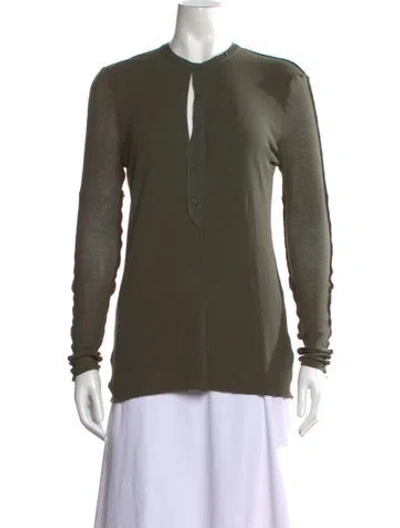 Pre-owned Proenza Schouler White Label Long Sleeve Top In Green
