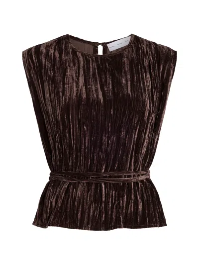 Proenza Schouler White Label Lyra Sleeveless Blouse In Brown