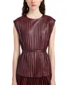 Proenza Schouler White Label Lyra Top In Lw Faux Leather In Burgundy