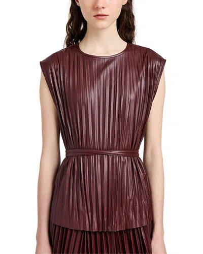 Proenza Schouler White Label Lyra Top In Lw Faux Leather In Burgundy