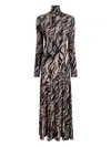 Proenza Schouler White Label Mabel Paneled Printed Jersey Turtleneck Maxi Dress In Neutral