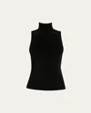 Proenza Schouler White Label Mackenzie Sleeveless Chenille Turtleneck In Black