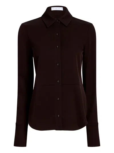 Proenza Schouler White Label Maddi Button-down Collared Shirt In Burgundy