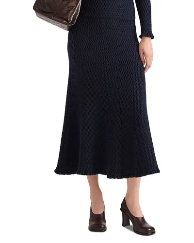 Proenza Schouler White Label Magnolia Cotton Blend Knit Midi Skirt In Blue