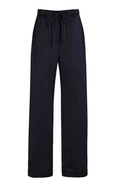 Proenza Schouler White Label Magnus Satin Wide-leg Pants In Navy