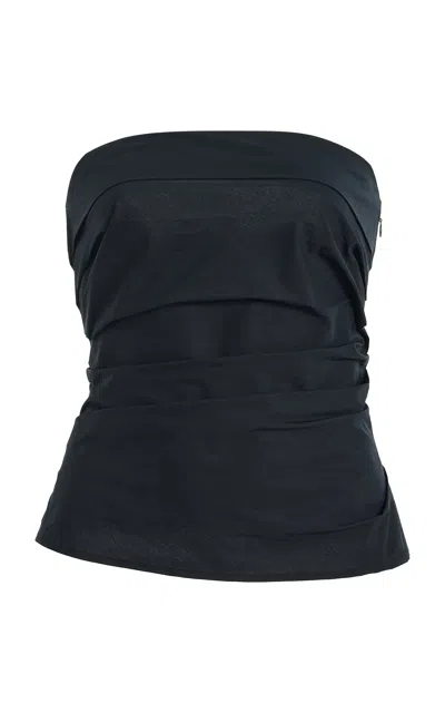 Proenza Schouler White Label Maisy Strapless Poplin Top In Black