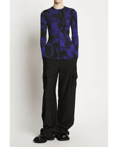 Proenza Schouler White Label Marble Jersey Shirt In Blue