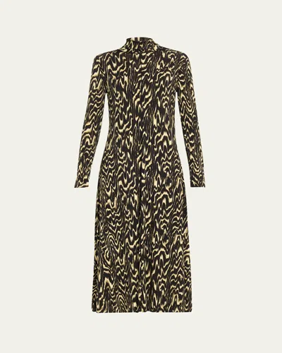 Proenza Schouler White Label Marion Printed Turtleneck Midi Dress In Daffodil Multi