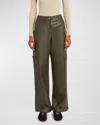 Proenza Schouler White Label Mason Trousers In Dark Fern