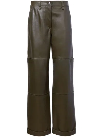 Proenza Schouler White Label Mason Trousers In Dark Fern
