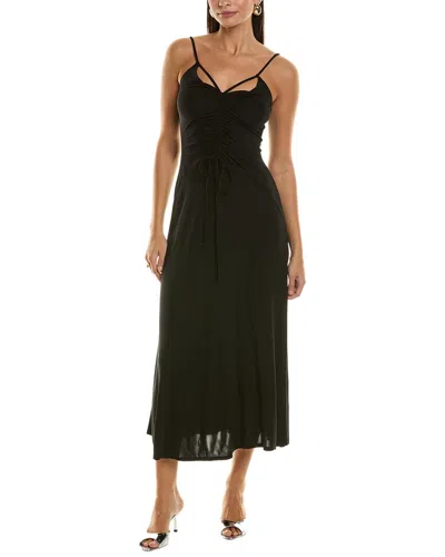 Proenza Schouler White Label Matte Crepe Spaghetti Maxi Dress In Black