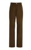 Proenza Schouler White Label Maxine Suede Pants In Brown