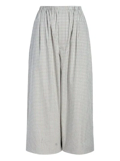 Proenza Schouler White Label Meadow Check Trousers In Gray