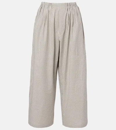 Proenza Schouler White Label Meadow Checked Cotton Wide-leg Pants In Gray