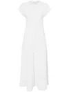 Proenza Schouler White Label Noelle Gathered Cotton-blend Jersey Midi Dress In White