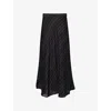 Proenza Schouler White Label Mens Black Chalk Kaia Striped Woven Midi Skirt In Black
