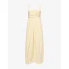 Proenza Schouler White Label Mens Light Butter Claudine Square-neck Poplin Midi Dress In Yellow