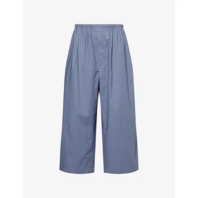 Proenza Schouler White Label Mens Slate Kayla Relaxed-fit Cotton Trousers In Blue
