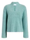 Proenza Schouler White Label Meron Sweater In Melange Merino Sea Glass Melange In Green