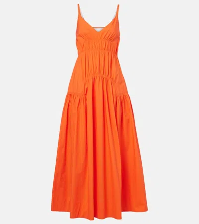 Proenza Schouler White Label Michelyn Cotton-blend Maxi Dress In Orange