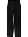Proenza Schouler White Label Mid-rise Cotton-linen Blend Cargo Pants In Black