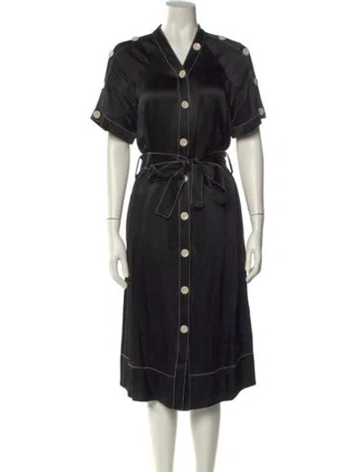 Pre-owned Proenza Schouler White Label Midi Length Dress In Black