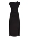 Proenza Schouler White Label Mimi Gathered-shoulder Midi Dress In Black
