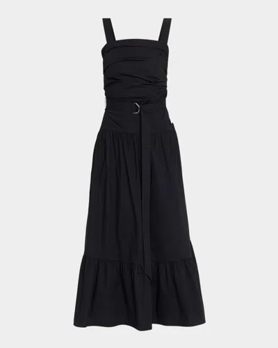 Proenza Schouler White Label Miranda Belted A-line Maxi Dress In Black