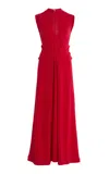 Proenza Schouler White Label Miranda Dress In Twisted Rib Dark Poppy In Red