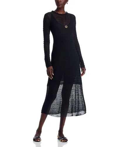 Proenza Schouler White Label Miriam Crochet Dress In Black